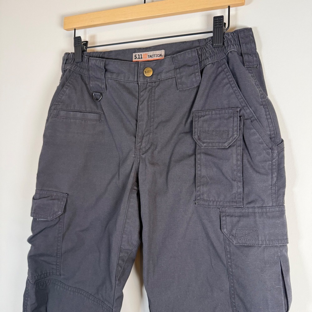 5.11 Tactical Cargo Pants Size 6 Long Grey Ripstop Multi Pocket Utility Workwear - Picture 2 of 5
